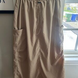 Y2k khaki cargo drawstring skirt